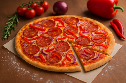 🍕 Rezept: Pizza mit scharfer Chorizo oder Pepercocino & Paprika