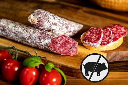 Original französische Salami mit Rindfleisch und Geflügel (Kräutermantel) - ohne Schwein!