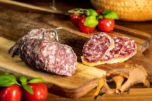 Original französische Salami mit Pfifferlingen