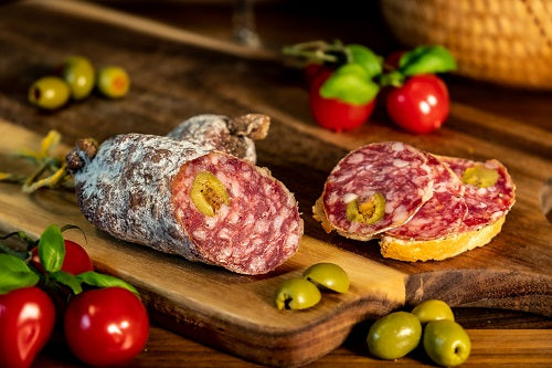 Original französische Salami mit Oliven
