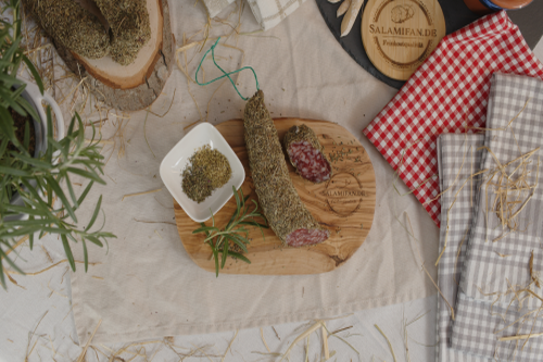 Originial französische Salami mit Kräuter der Provence