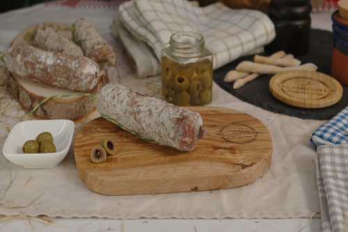 Originial französische Salami mit Oliven