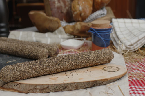 Originial französische Salami mit Rindfleisch und Geflügel (Pfeffermantel) ohne Schwein!